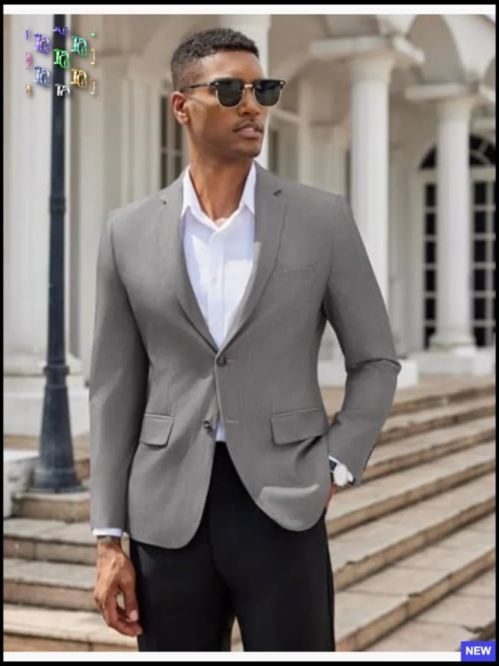 Slim Fit Sport Coat Lightweight Blazer Notch Lapel Two Button Casual Elegant